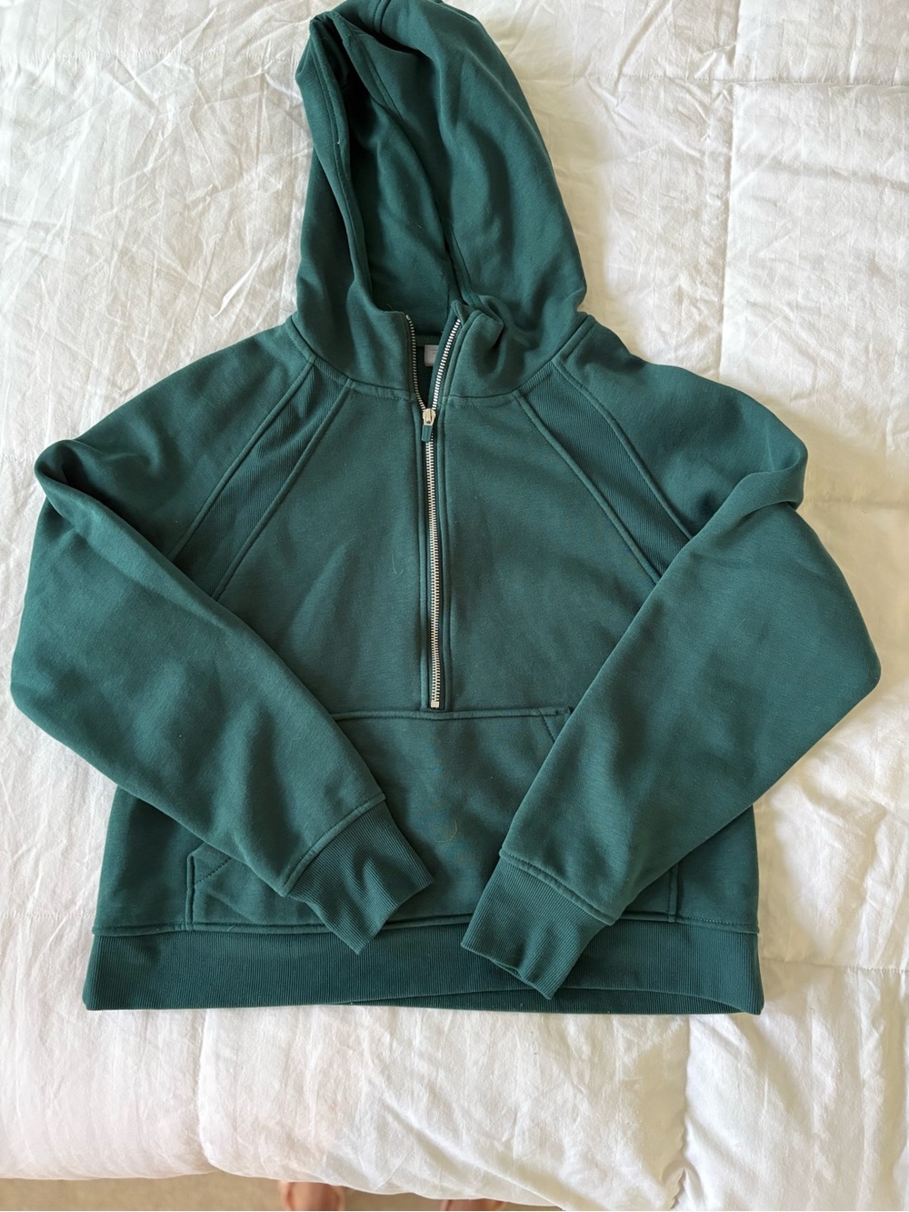 Danskin Teal Green Half-Zip Hooded Sweatshirt